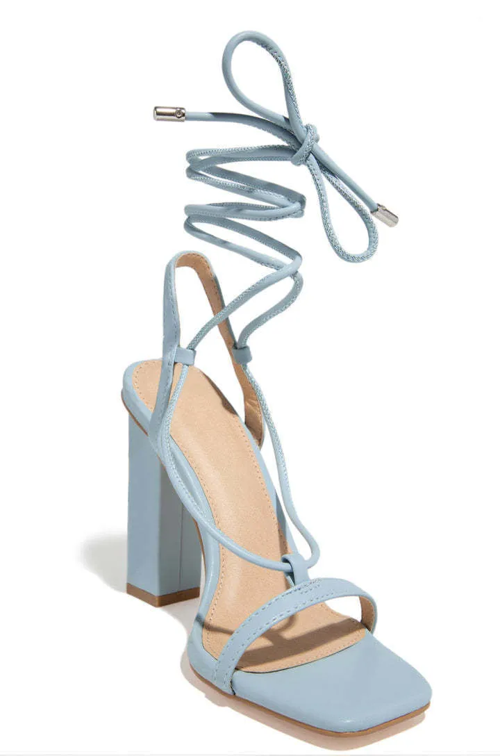 🌸 *Women Shoes Square Toe Ankle Lace-Up Strappy Sandals 🌸