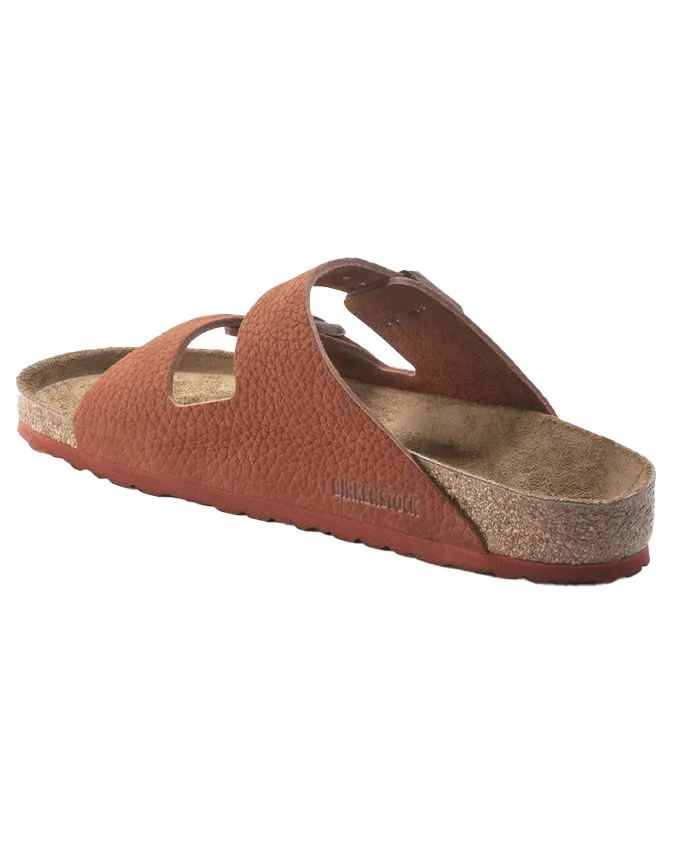 Arizona Nubuck Leather Sandals in Burnt Orange