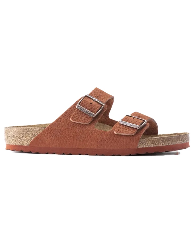 Arizona Nubuck Leather Sandals in Burnt Orange