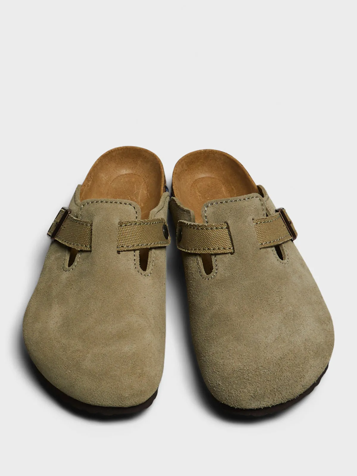 Boston Suede and Canvas Sandals in Faded Khaki