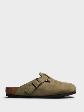 Boston Suede and Canvas Sandals in Faded Khaki