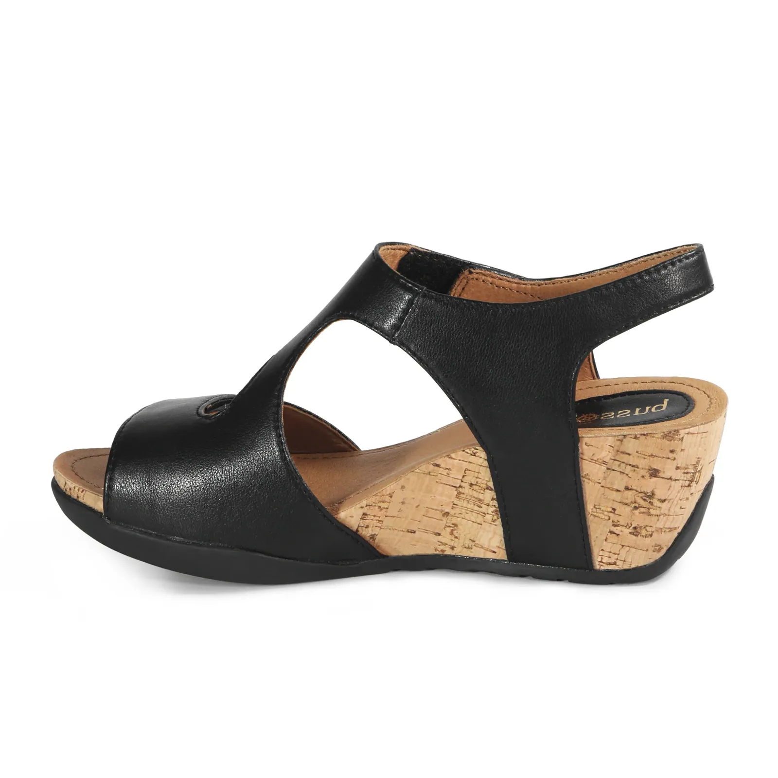 Bussola Nicky Wedge Sandal (Women) - Nero Deepelle