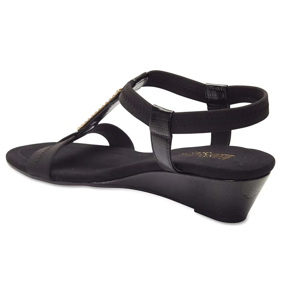 Calvin Heel in Black Fabric