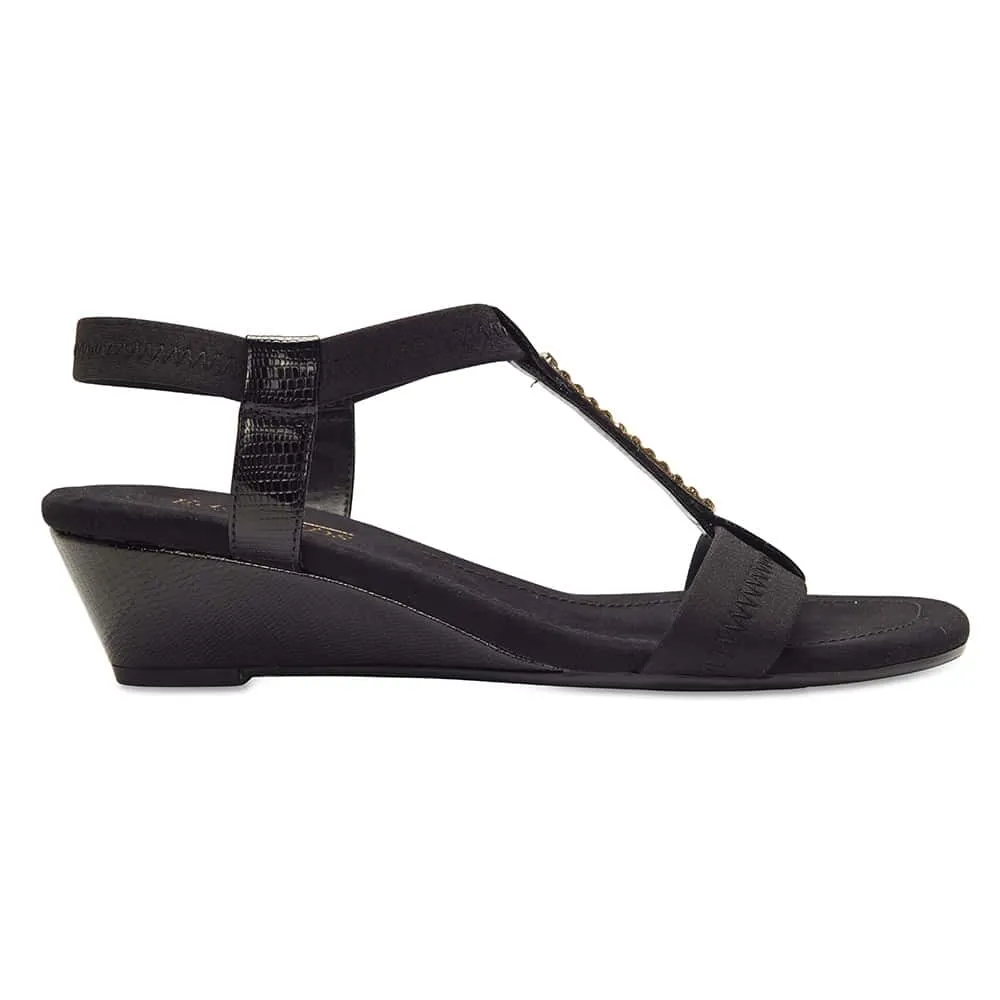 Calvin Heel in Black Fabric