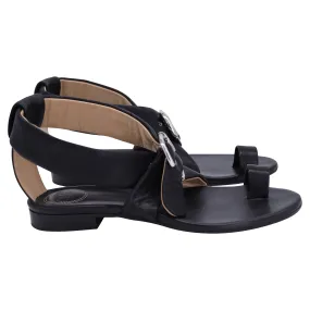 Chloé Roy Flat Sandals In Black Leather