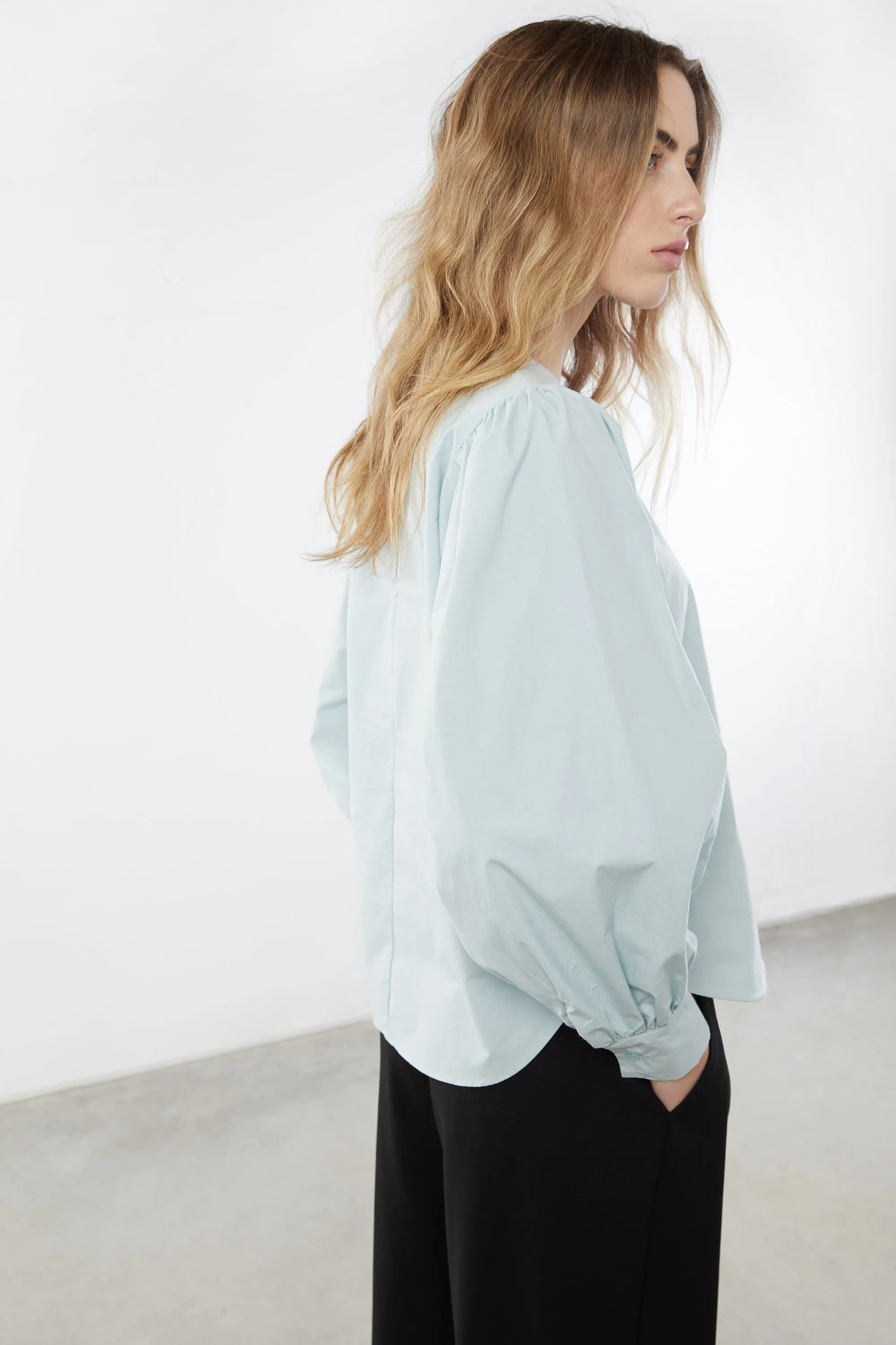 COTTON POPLIN BLOUSE