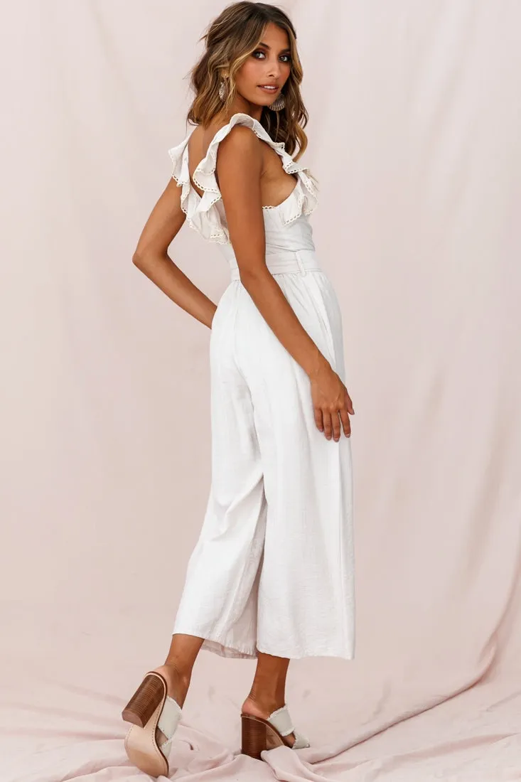 Danube Belted Waist Jumpsuit Beige