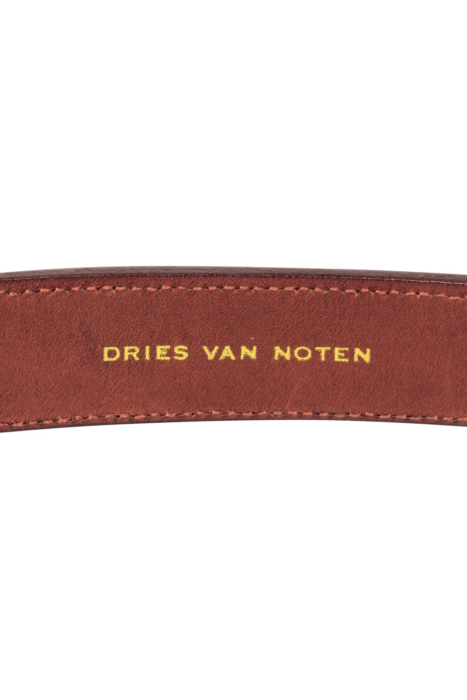 Dries Van Noten - Brown & Black Leather Buckle Belt w/ Knotted Design