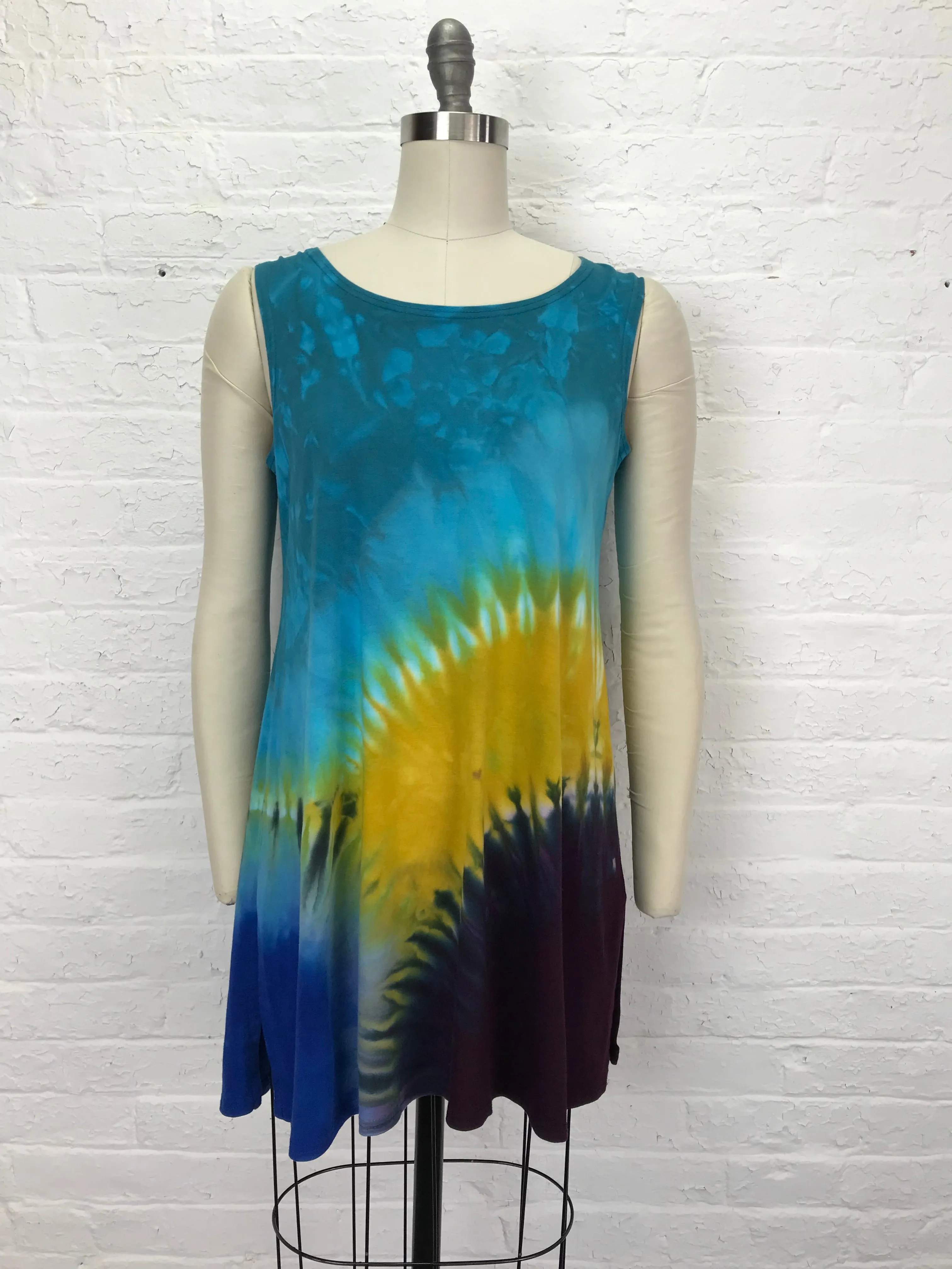 Eileen Mini Tank Tunic in Sunrise Over Colorful Clouds - Small