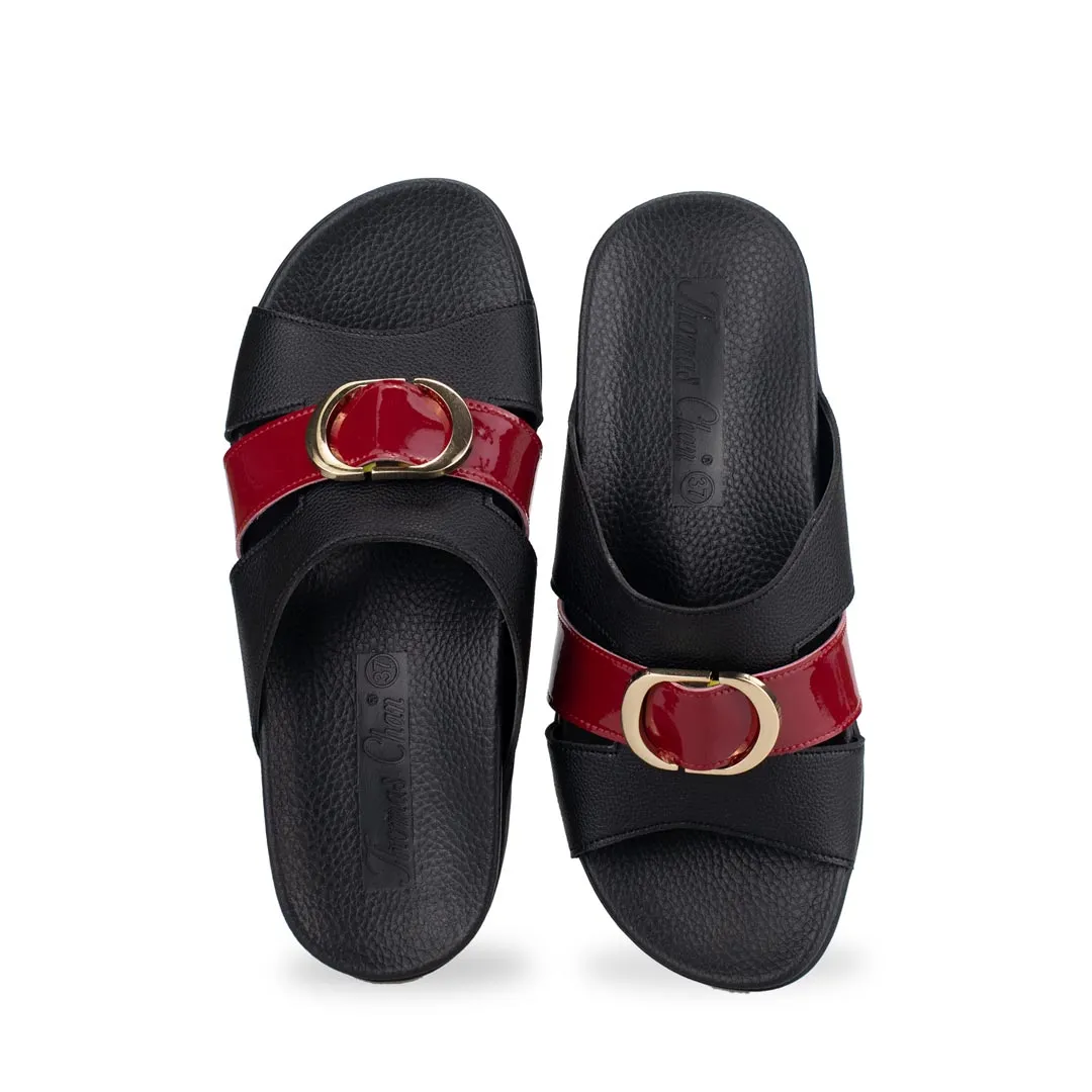 [EXTRA 20% off at cart] PU Cutout Slide Sandals