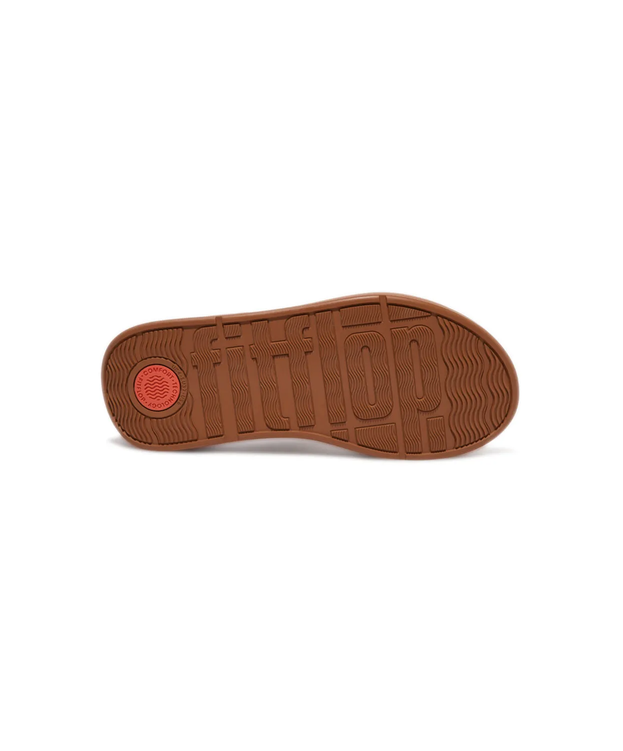 FitFlop F-mode Leather Flatform Toe Post Brown