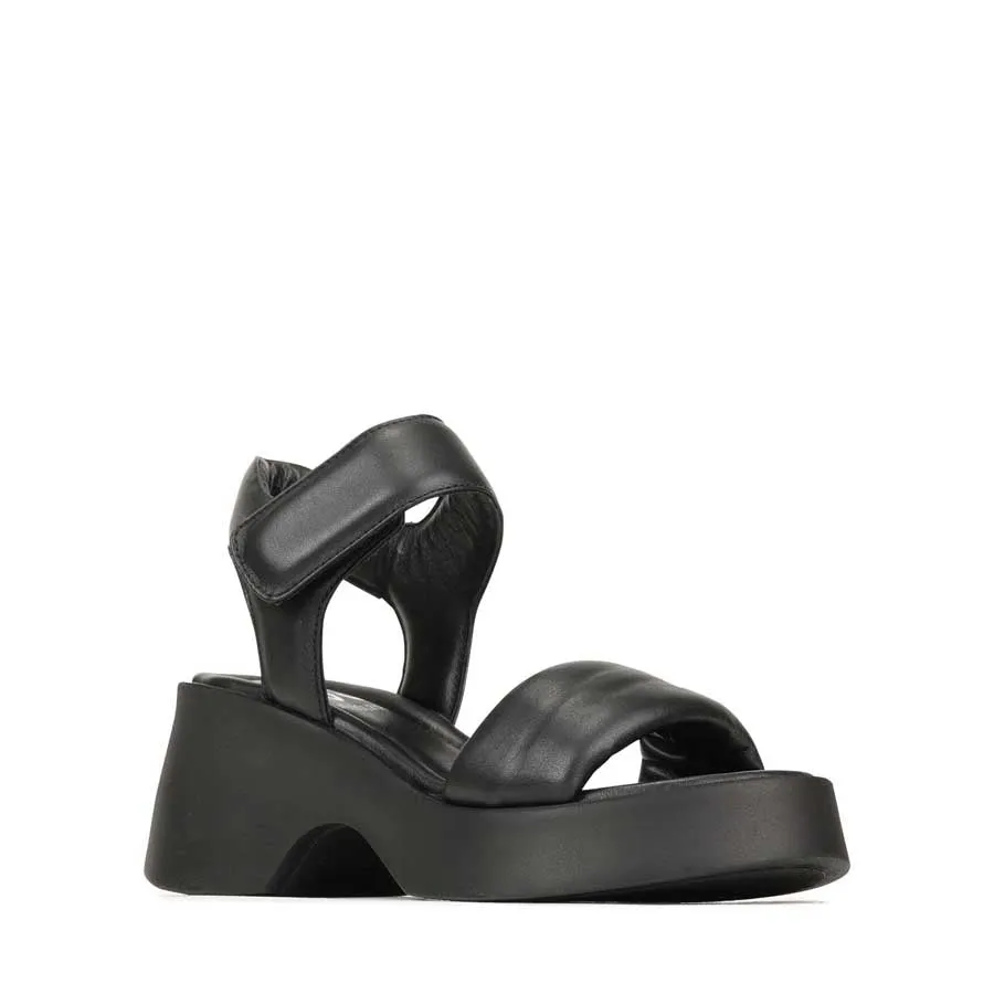 FLORINA LEATHER CHUNKY WEDGE SANDALS