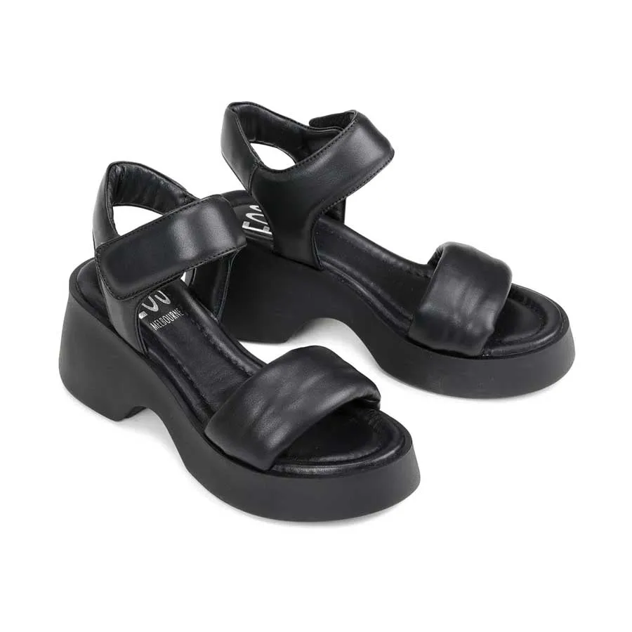 FLORINA LEATHER CHUNKY WEDGE SANDALS