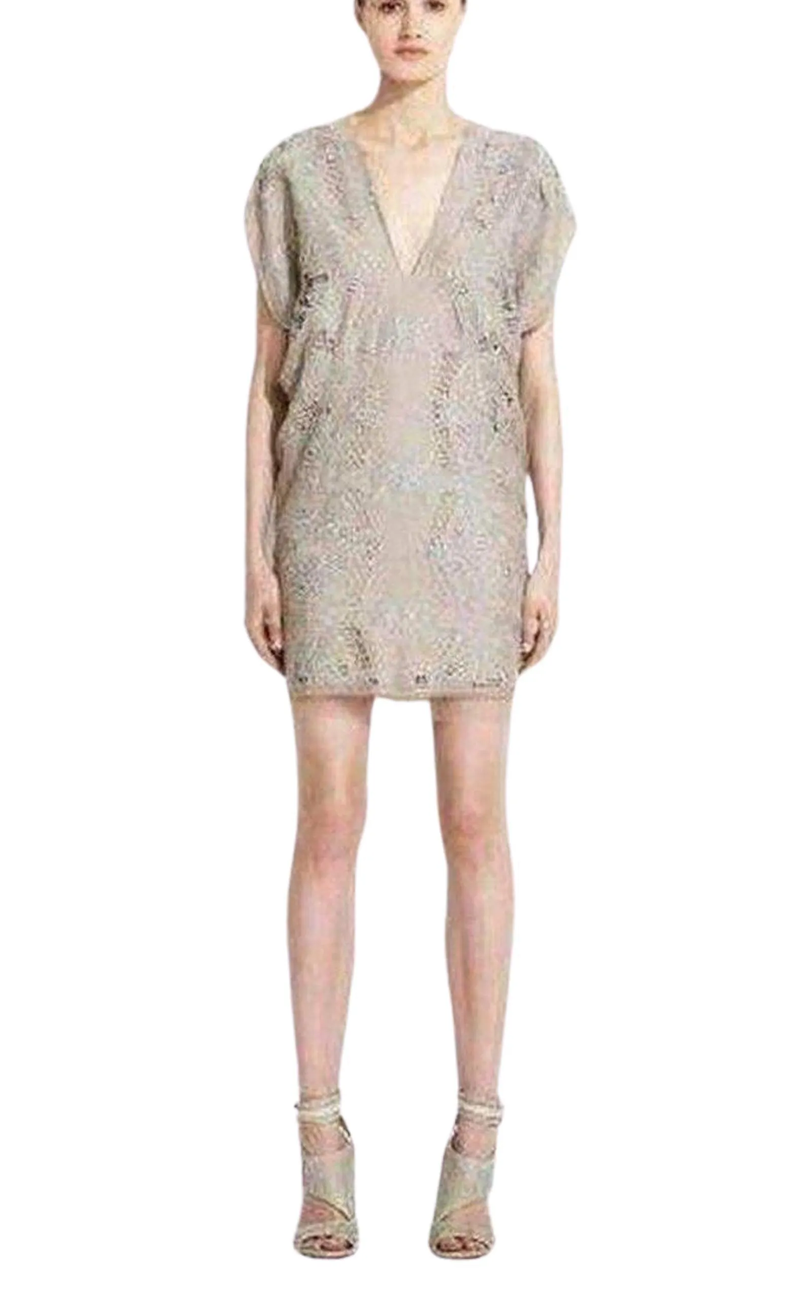 Freja Organza Lace Beige Dress