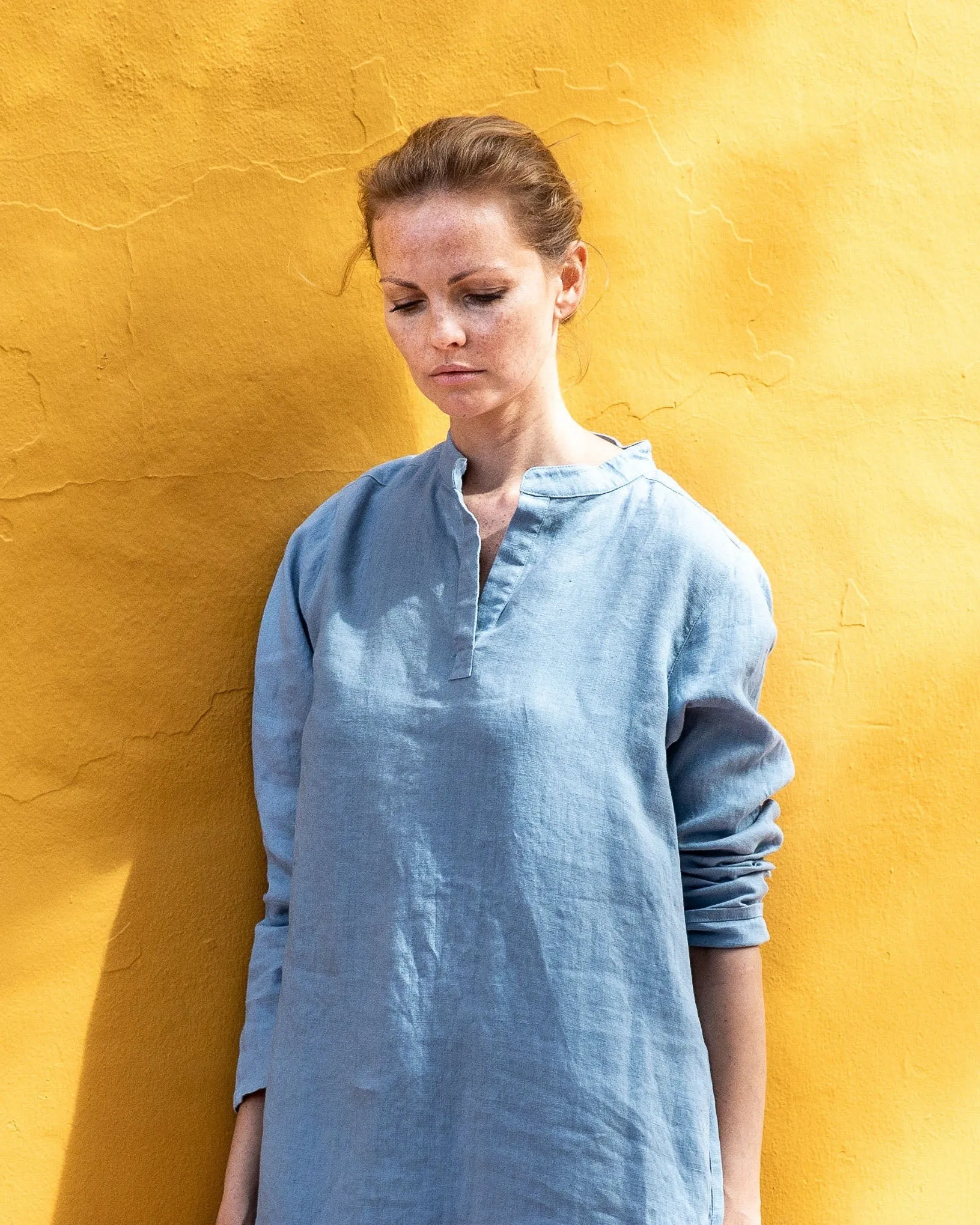 FRENCH BOYFRIEND linen Shirt-Dress