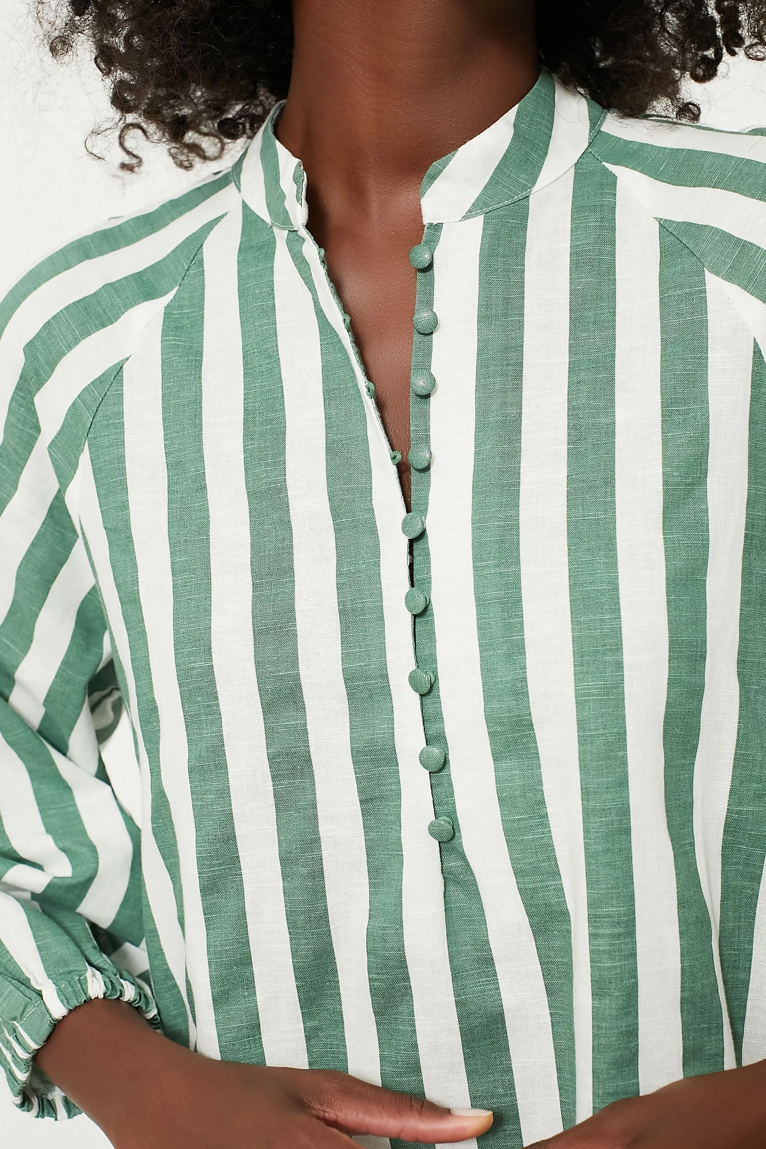 Green Stripe Maryse Mini Caftan