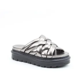 Heavenly Feet Andrea Ladies Pewter Vegan Slider Sandals