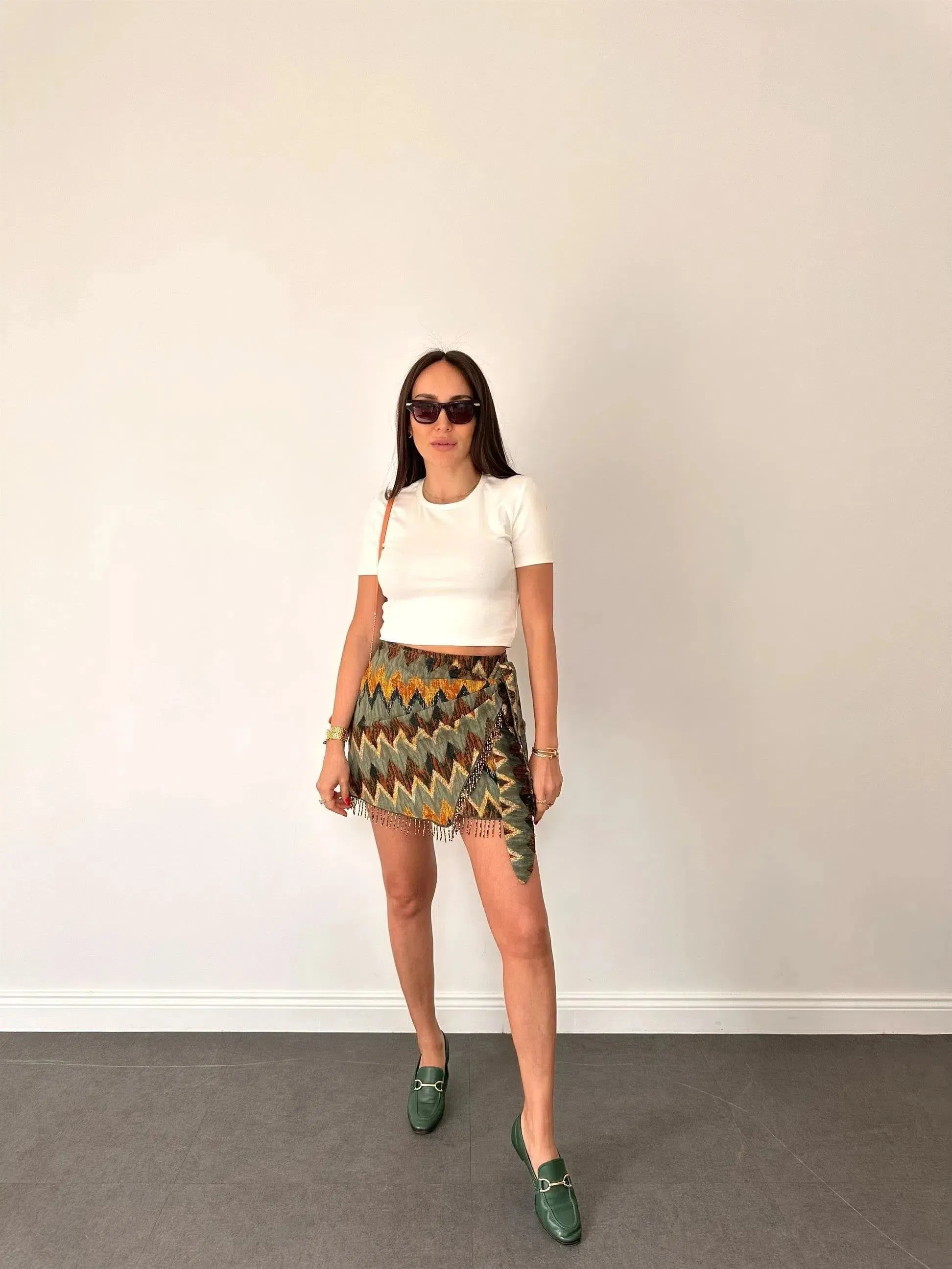 Ida – Unique design – Printed knot mini skirt