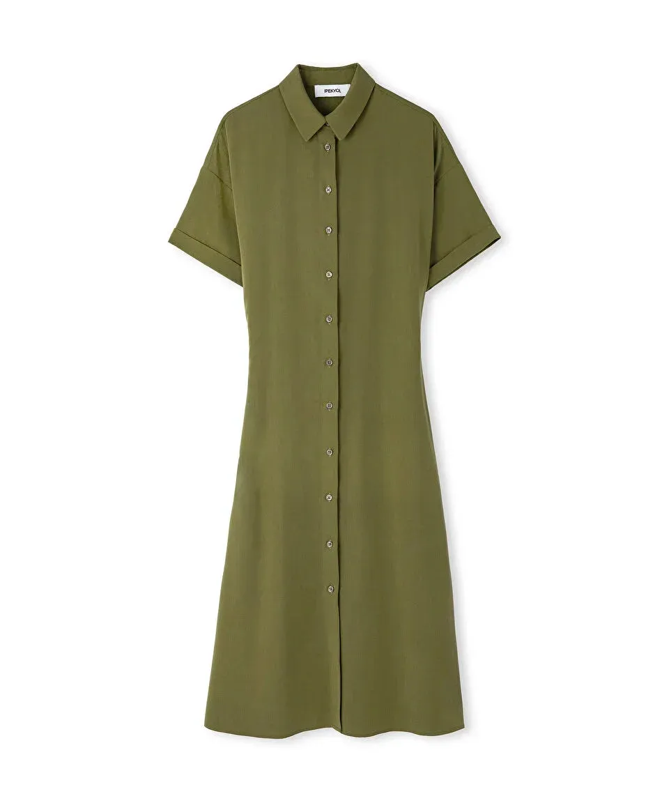 Ipekyol Relaxed Fit Shirt Dress Khaki