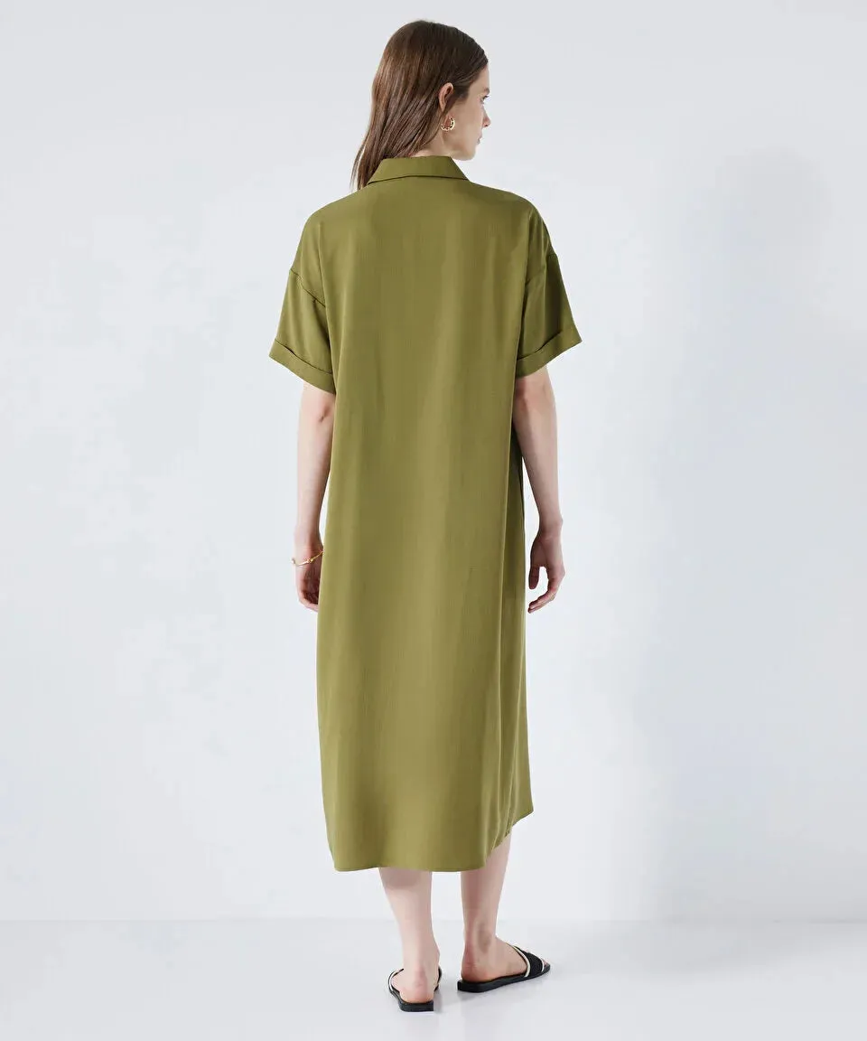 Ipekyol Relaxed Fit Shirt Dress Khaki