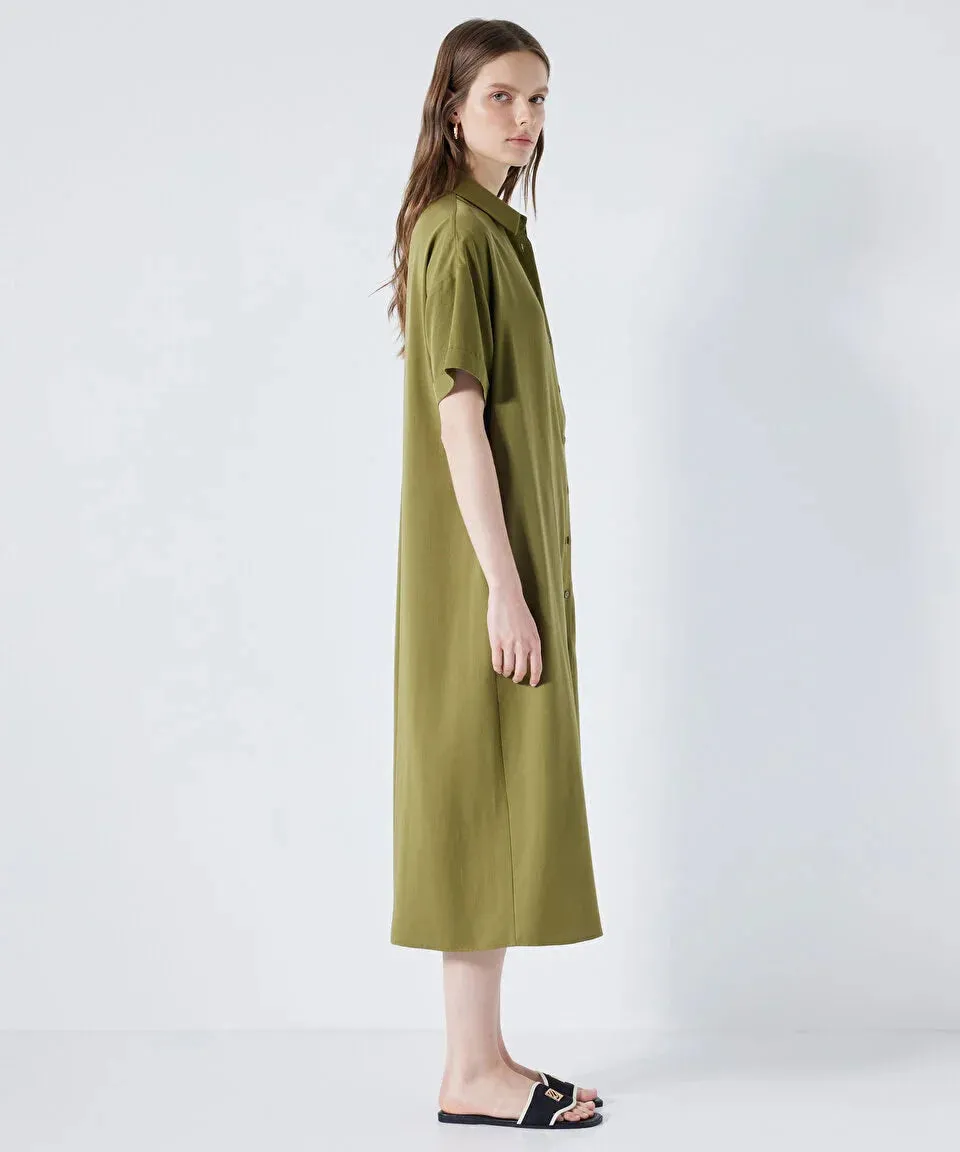 Ipekyol Relaxed Fit Shirt Dress Khaki