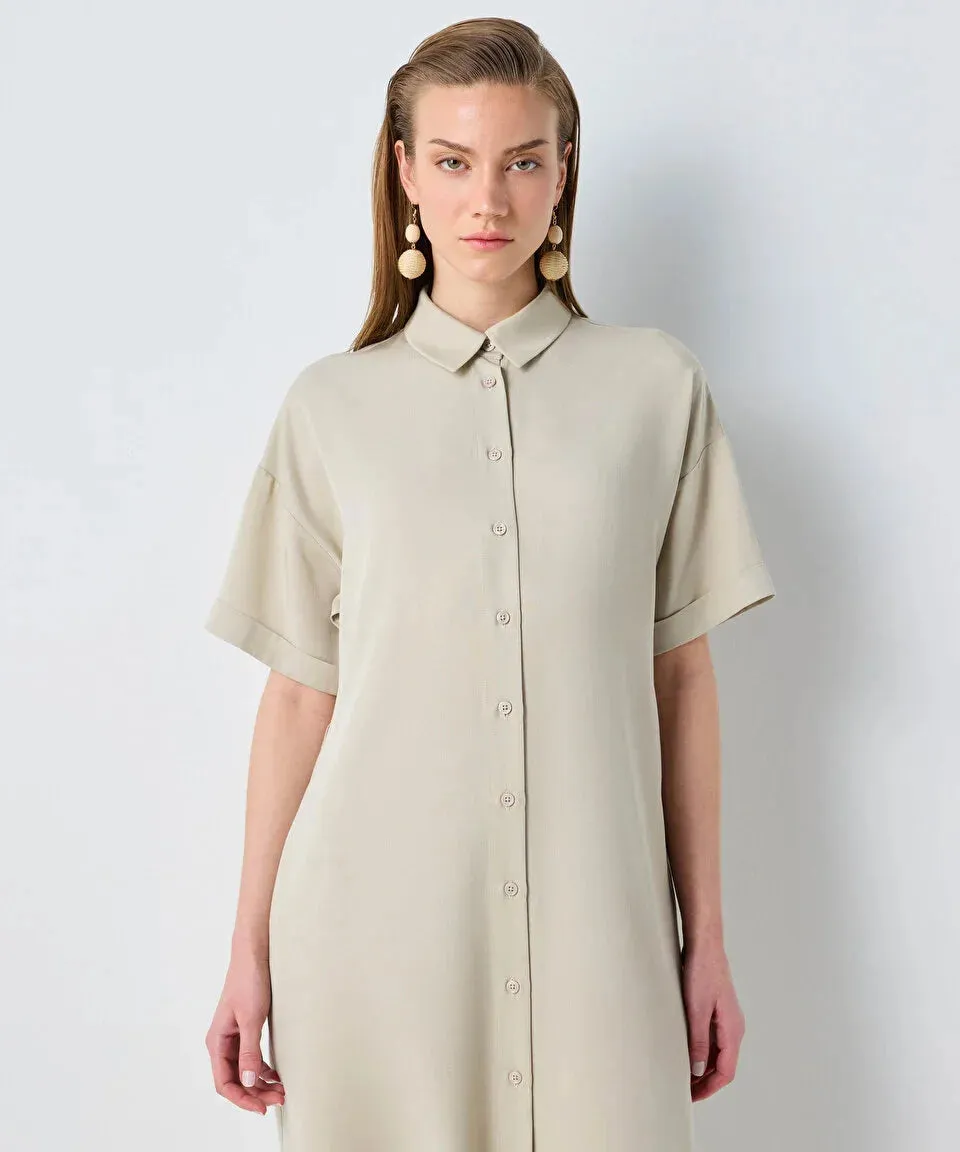 Ipekyol Relaxed Fit Shirt Dress Stone