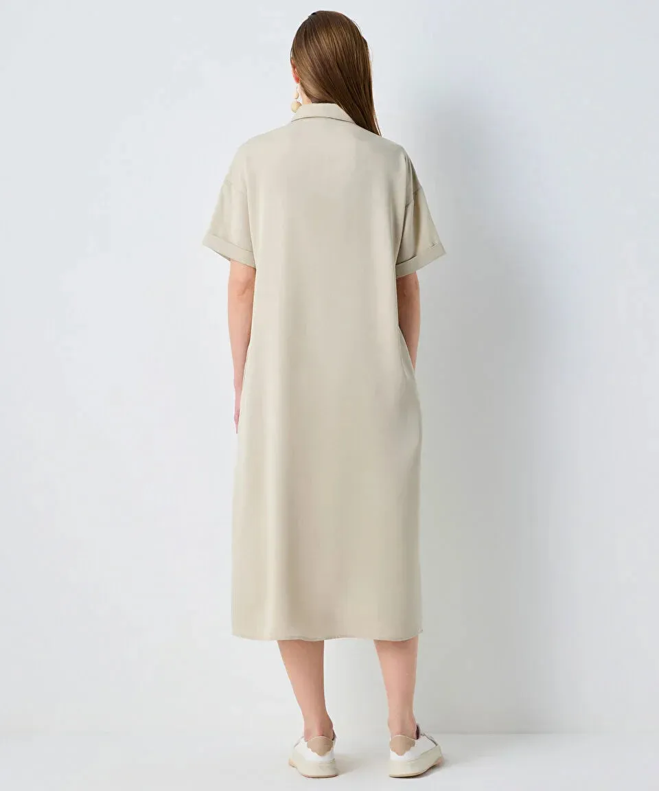 Ipekyol Relaxed Fit Shirt Dress Stone