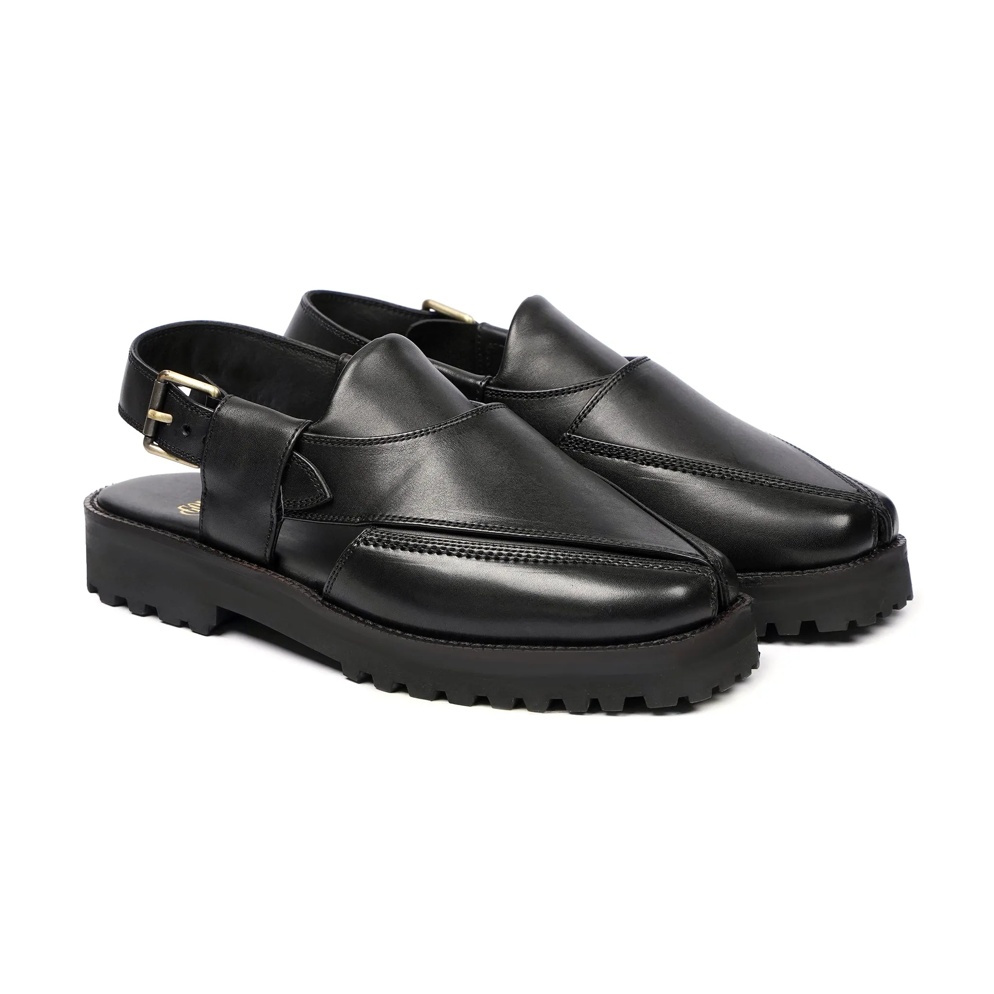 Ishiko - Men's Black Calf Leather Sandal