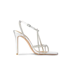 Jessica Sandal Silver Metallic Leather