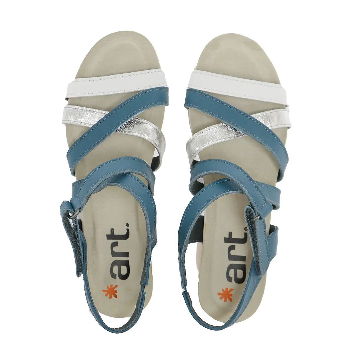 Judith White-Blue Extra Flex Sandals