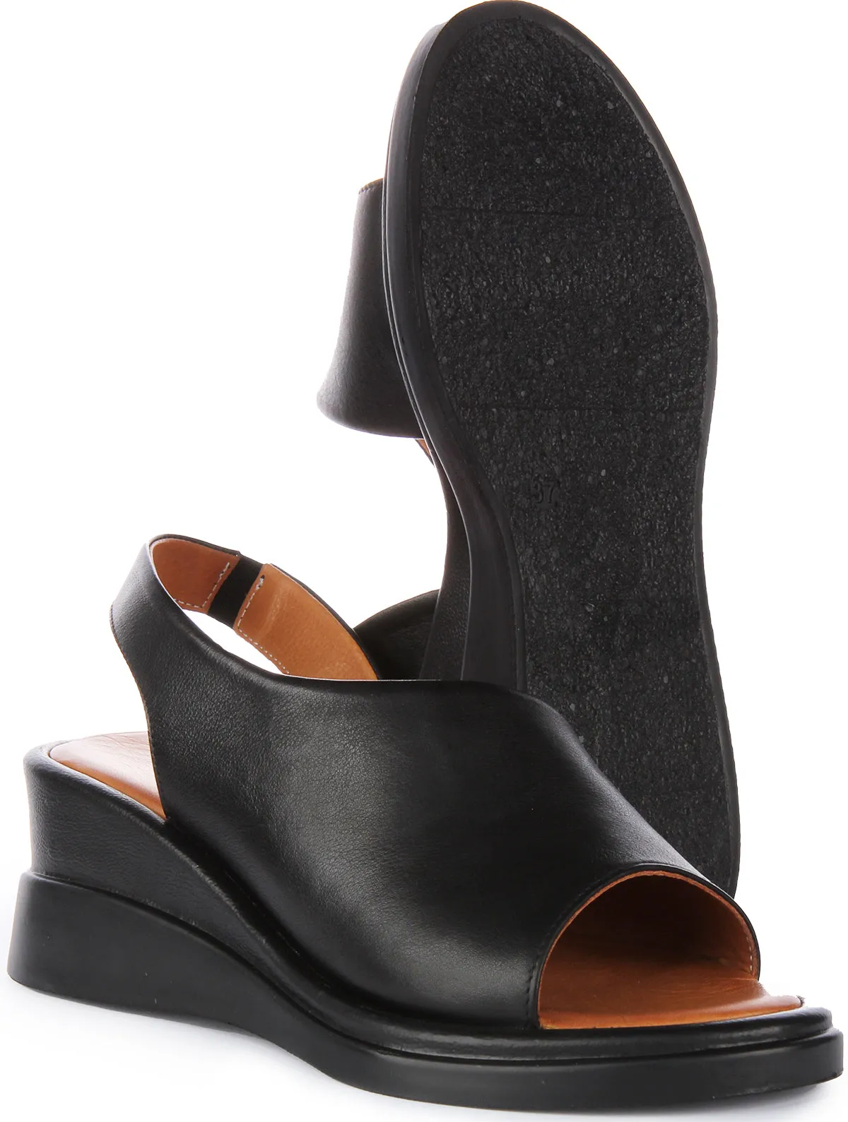 Justinreess England Nessa Wedge Sandal In Black For Women