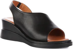 Justinreess England Nessa Wedge Sandal In Black For Women