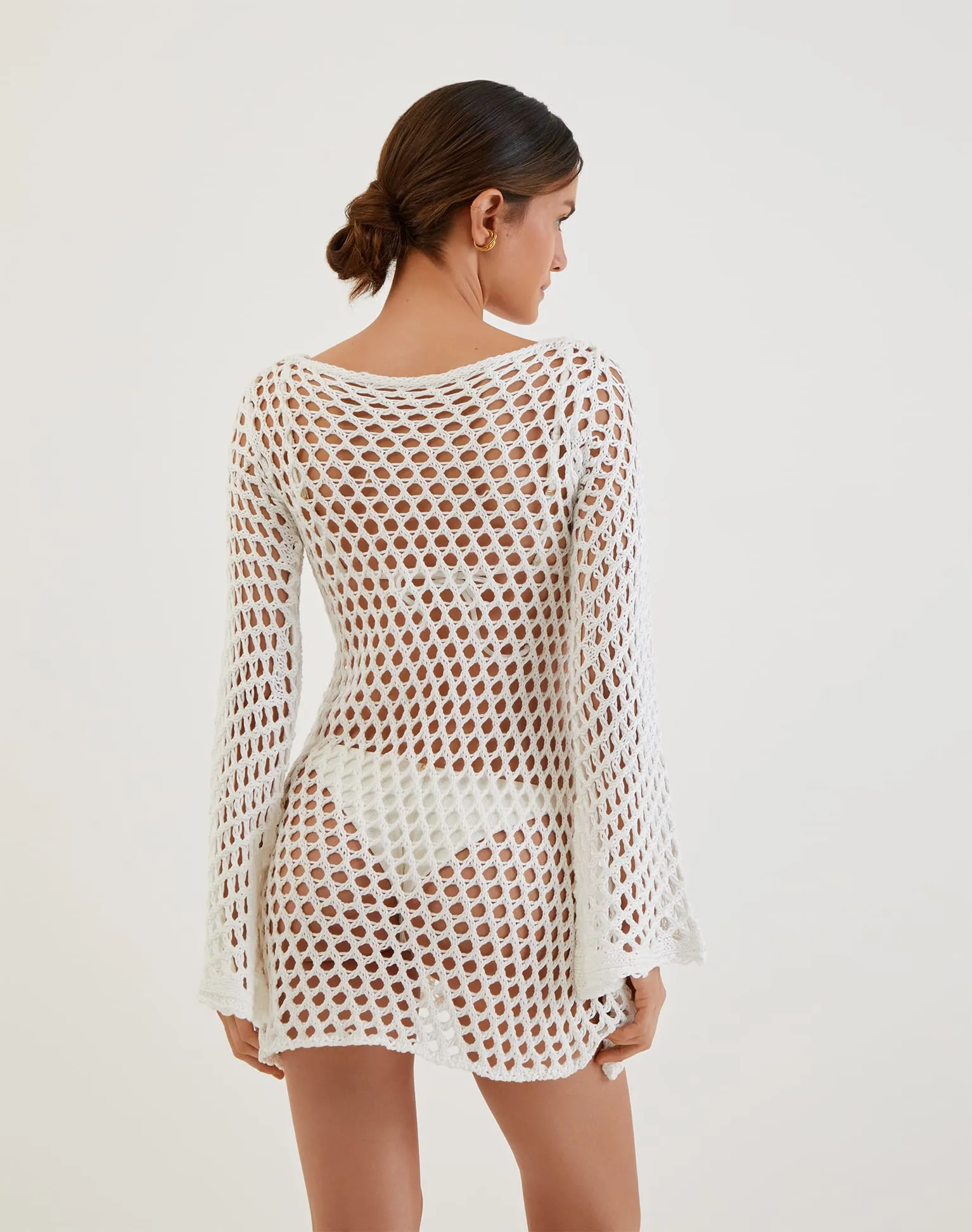 Knit Belle Short Cover Up - Off White