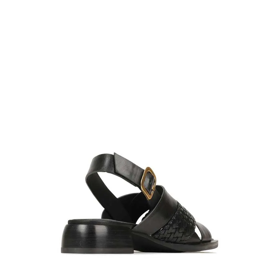 LATICIA LEATHER BLOCK HEEL SANDALS