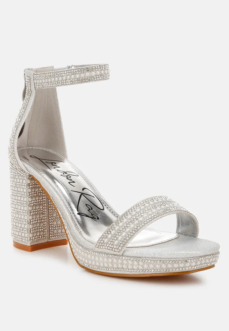 Mejuri Rhinestones And Pearl Embellished Sandals