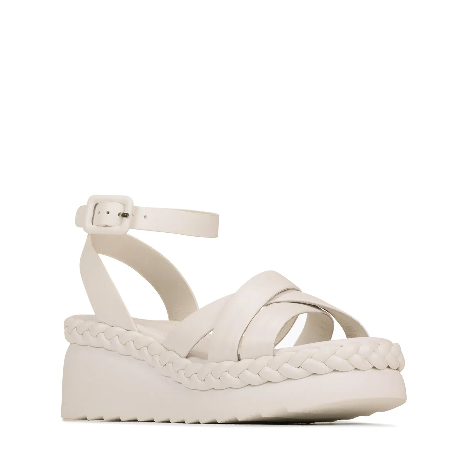 MELANA LEATHER WEDGE SANDALS