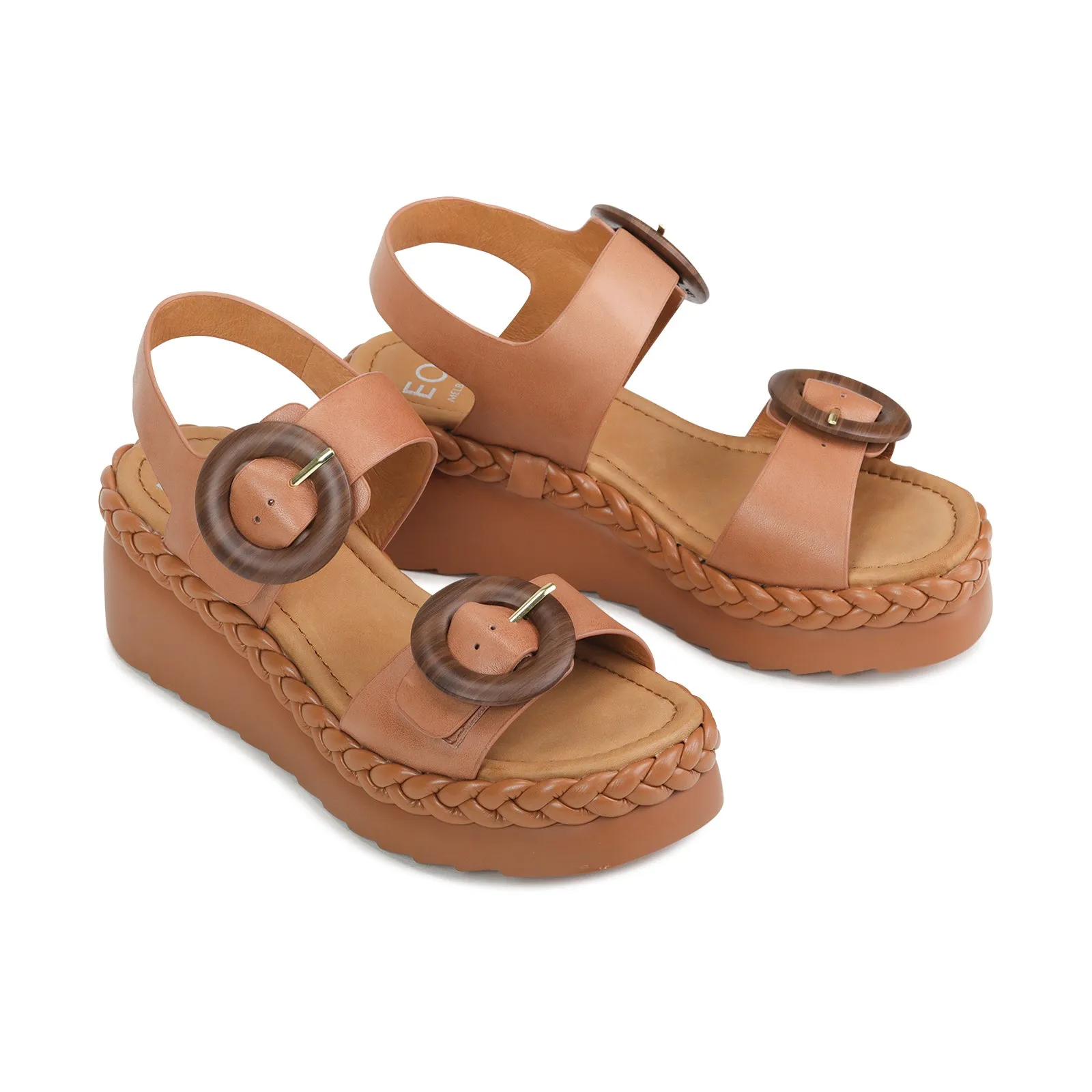 MENORCA LEATHER WEDGE SANDALS