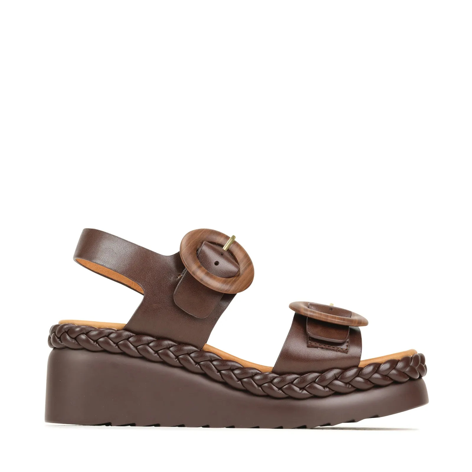 MENORCA LEATHER WEDGE SANDALS