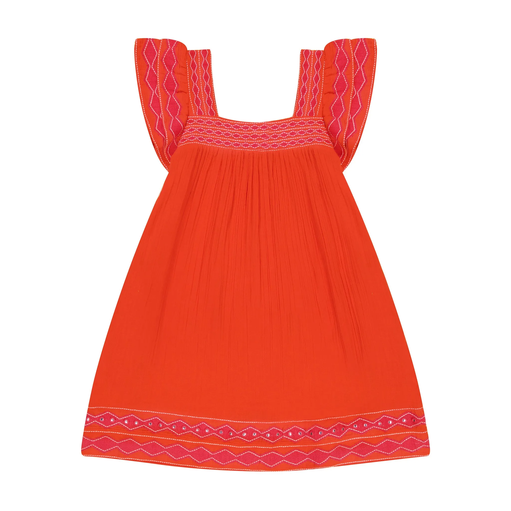 Mini Sandrine Women's Dress in Poppy Embroidery