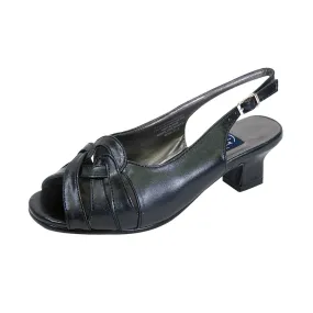 PEERAGE Helen Women's Wide Width Leather Slingback Sandals