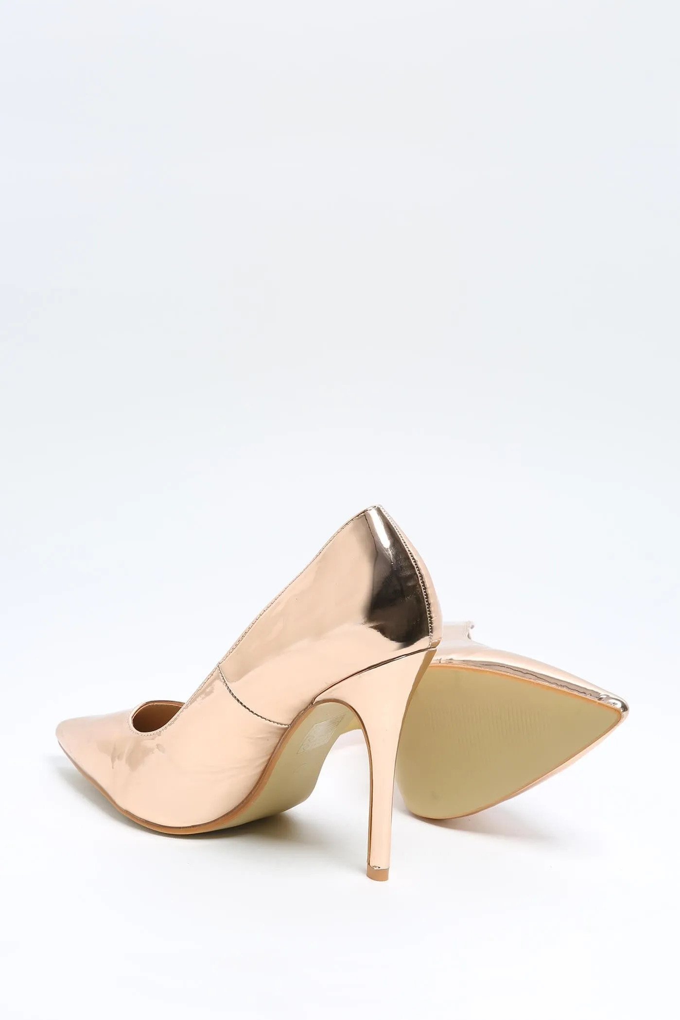 Rose Gold High Heel Court Shoes