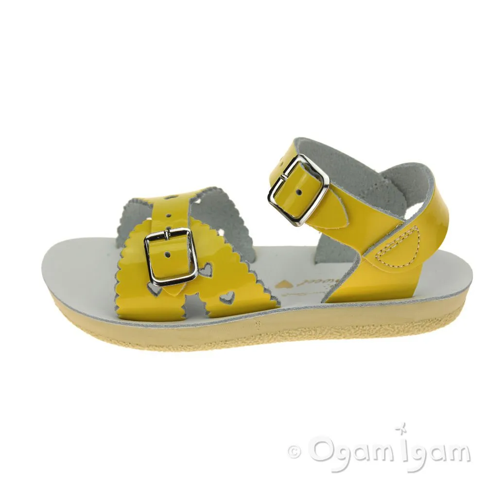 Salt-Water Sweetheart Girls Yellow Patent Sandal