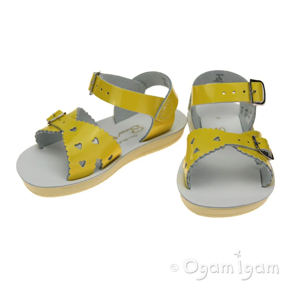 Salt-Water Sweetheart Girls Yellow Patent Sandal