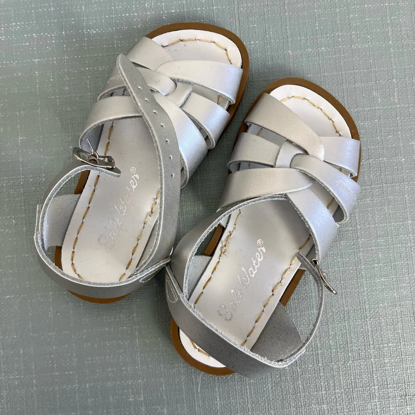 Saltwater Original Girls Silver Sandals 9