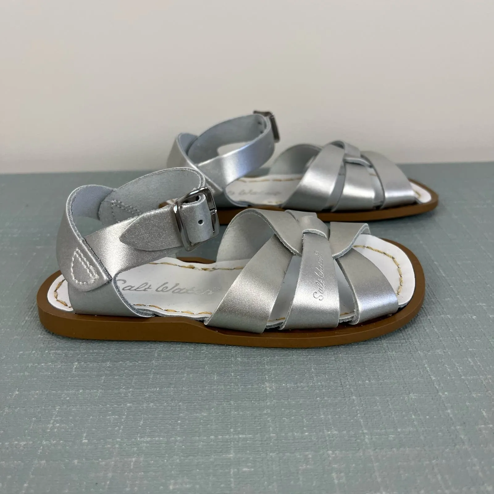 Saltwater Original Girls Silver Sandals 9