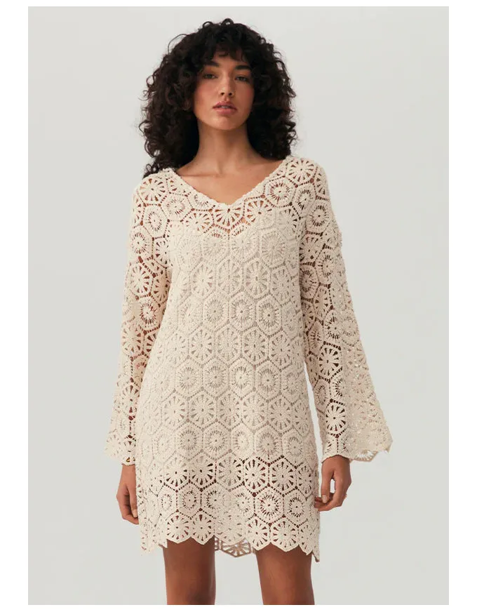 Talia Mini Kaftan Dress Ivory