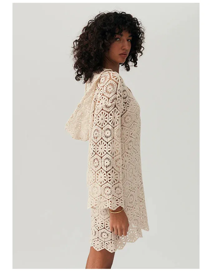 Talia Mini Kaftan Dress Ivory