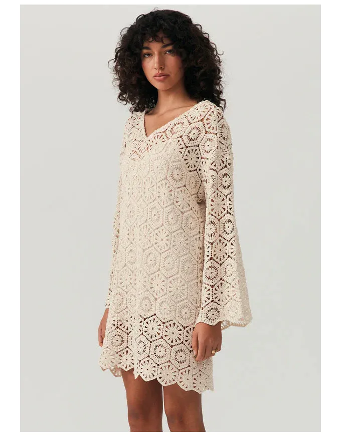 Talia Mini Kaftan Dress Ivory