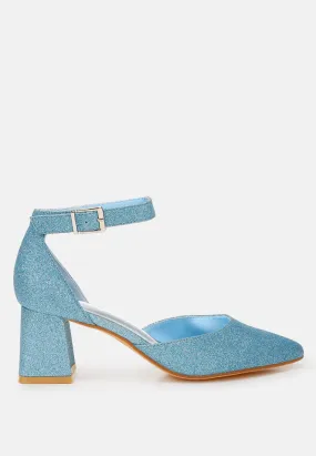 Taznia Glitter Block Heel Sandals