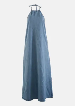 Washed Denim Maxi Dress